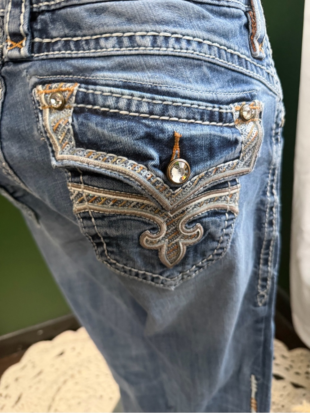 Rock Revival Women’s Boot Cut Jeans in Washed Blue - Picture 6 of 11